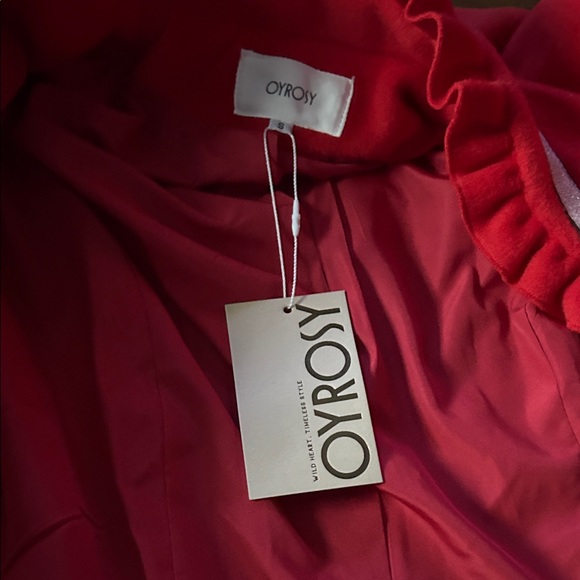 Ruffled Stand-up Collar Single-breasted Rose Embroidered Jacket - Picture 6 of 9